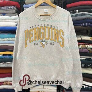 Pittsburgh Penguins Hockey Sweatshirt, Retro 90s Pittsburgh Penguins Shirt Tee